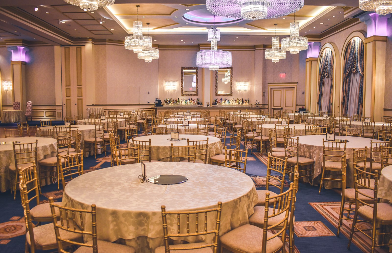 The room ready for the banquet
